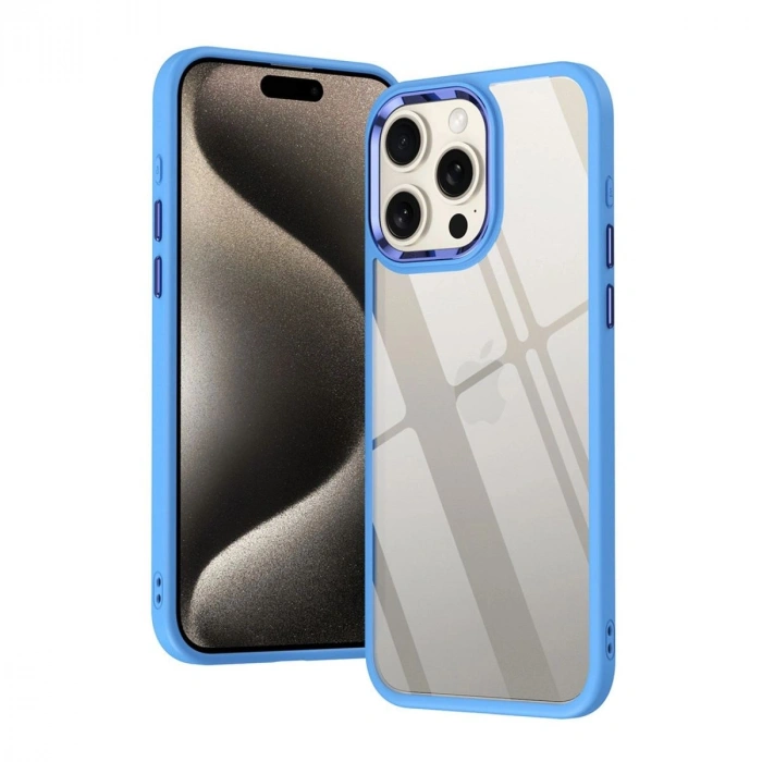 MARSİLYAN™- Apple İphone 15 Pro Kılıf Power Silikon - Mavi