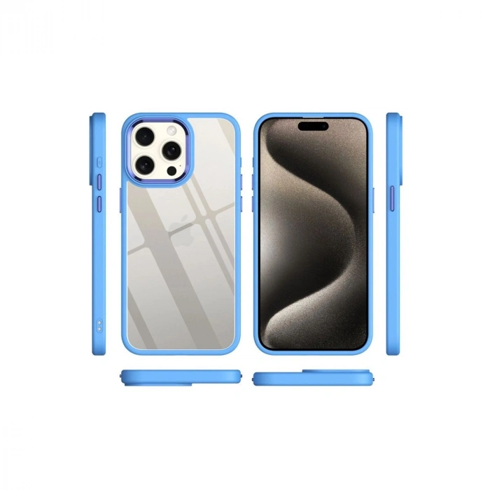 MARSİLYAN™- Apple İphone 15 Pro Kılıf Power Silikon - Mavi