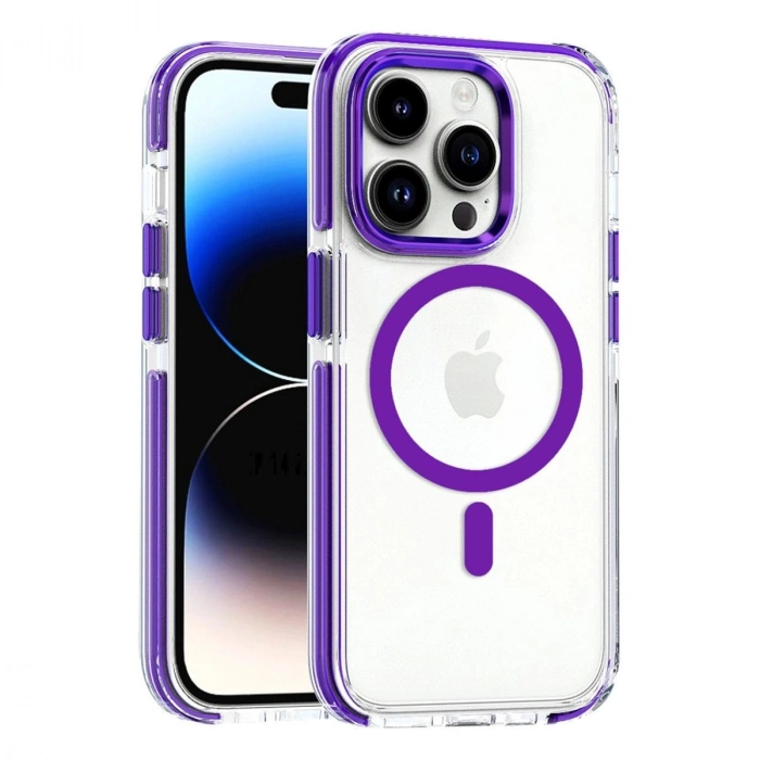 MARSİLYAN™-  Apple İphone 15 Pro Max Bella Magsafe Kapak - Derin Mor