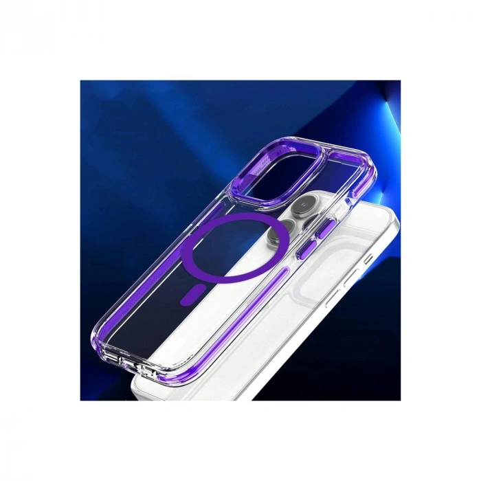 MARSİLYAN™-  Apple İphone 15 Pro Max Bella Magsafe Kapak - Mavi