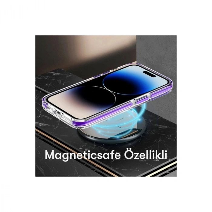 MARSİLYAN™-  Apple İphone 15 Pro Max Bella Magsafe Kapak - Mavi