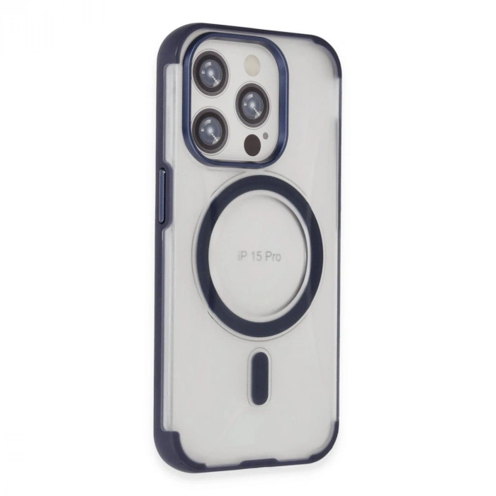 MARSİLYAN™-  Apple İphone 15 Pro Max Hilton Magsafe Kapak - Lacivert