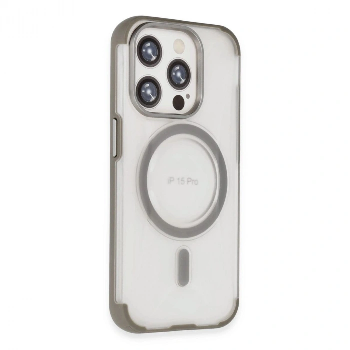MARSİLYAN™-  Apple İphone 15 Pro Max Hilton Magsafe Kapak - Titan Gri