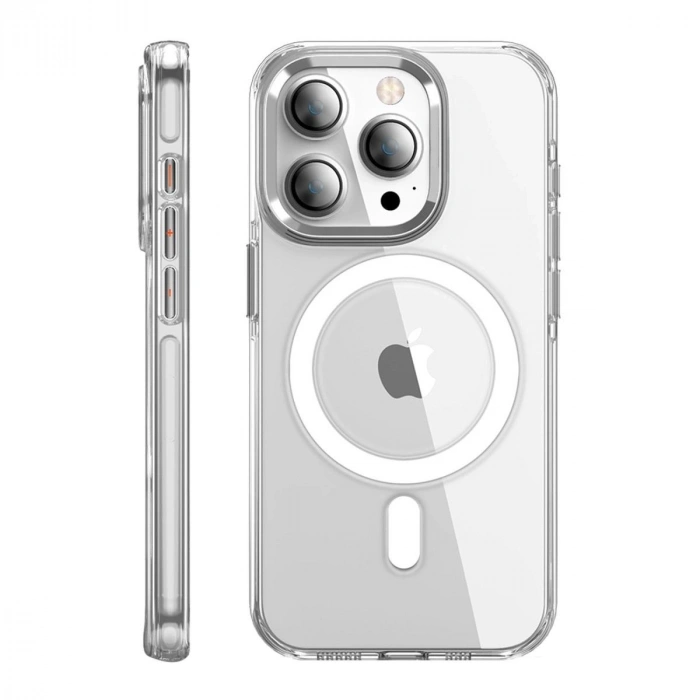 MARSİLYAN™-  Apple İphone 15 Pro Max Kılıf Crystal Magsafe Kapak - Şeffaf