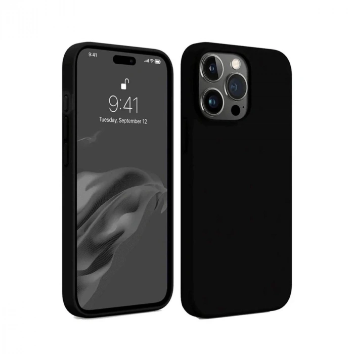 MARSİLYAN™- Apple İphone 15 Pro Max Kılıf First Silikon - Siyah