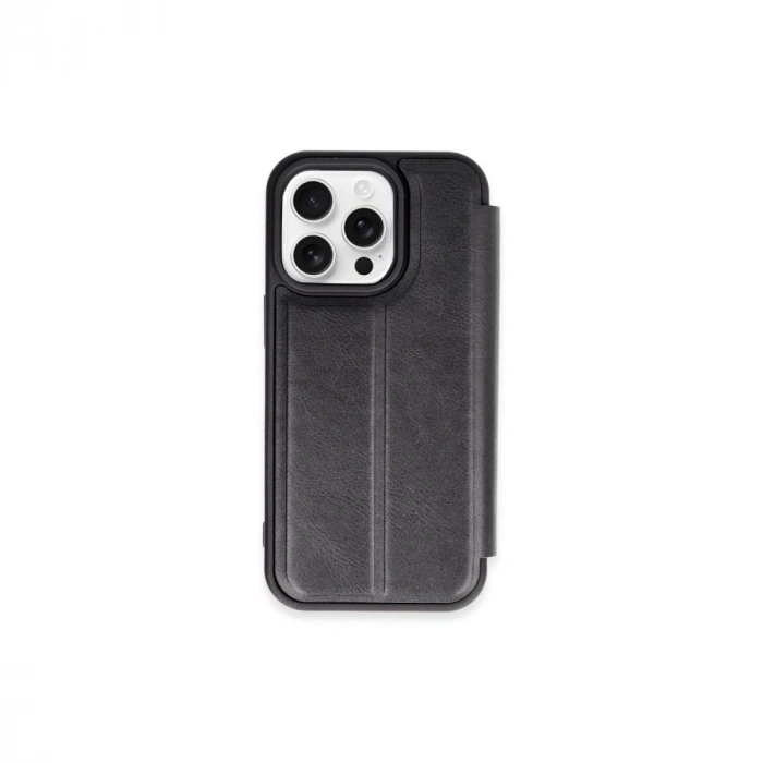 MARSİLYAN™- Apple İphone 15 Pro Max Kılıf Flip Cover - Siyah