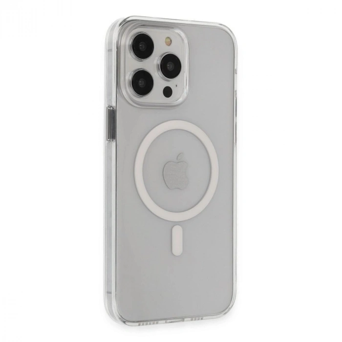 MARSİLYAN™- Apple İphone 15 Pro Max Kılıf Tron Şeffaf Magsafe Kapak - Şeffaf