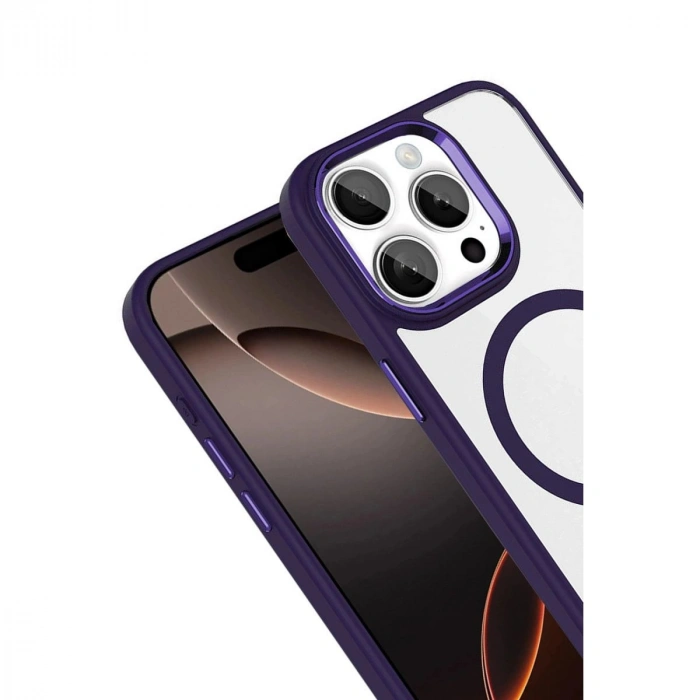 MARSİLYAN™-  Apple İphone 15 Pro Max Terea Magsafe Kapak - Derin Mor