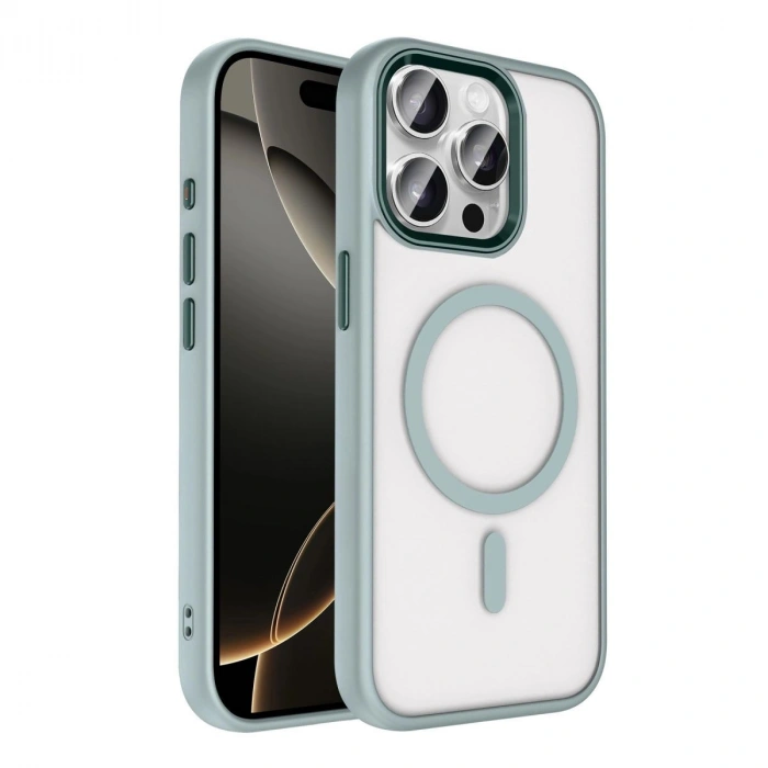 MARSİLYAN™-  Apple İphone 15 Pro Max Terea Magsafe Kapak - Gri