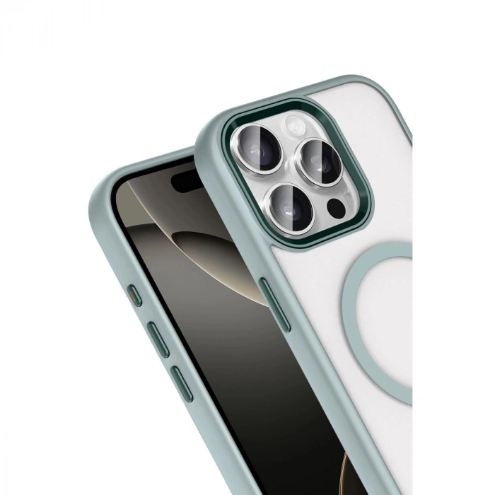 MARSİLYAN™-  Apple İphone 15 Pro Max Terea Magsafe Kapak - Gri
