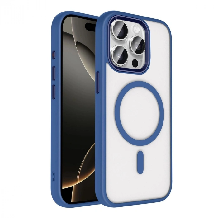 MARSİLYAN™-  Apple İphone 15 Pro Max Terea Magsafe Kapak - Lacivert