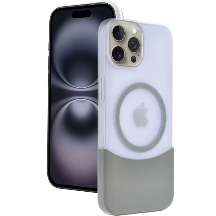 MARSİLYAN™-  Apple İphone 15 Pro Max Velar Magsafe Kapak - Natural Grey