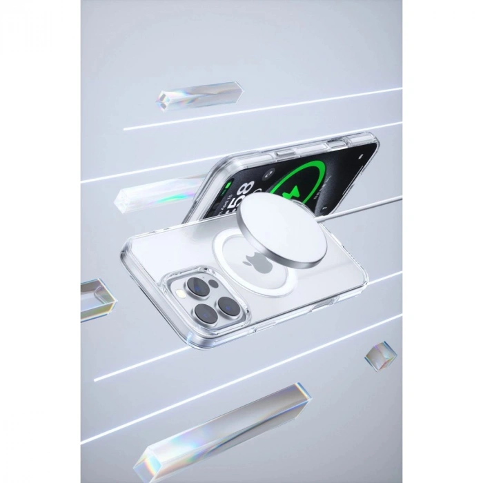MARSİLYAN™-  Apple İphone 16 Pro Gleam Pc Sert Magsafe Kılıf - Şeffaf