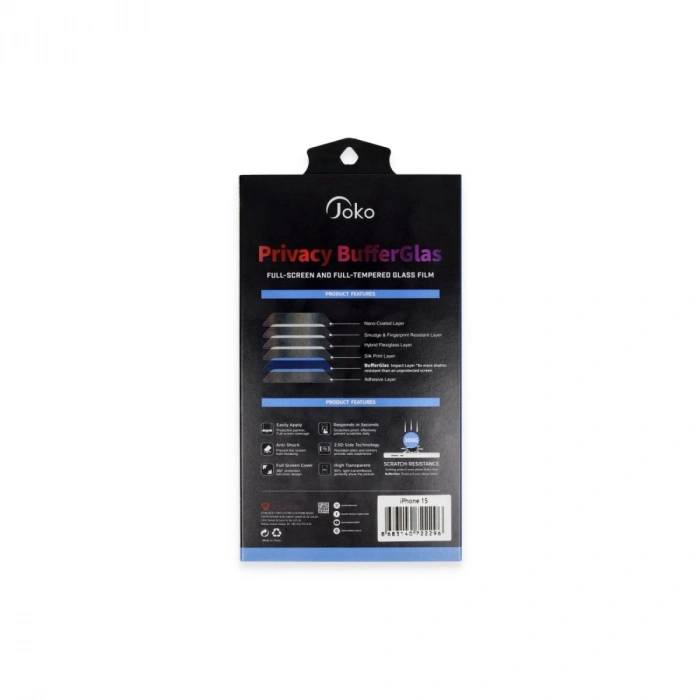 MARSİLYAN™-  Apple İphone 16 Pro Max Buffer Hayalet Cam Ekran Koruyucu - Siyah