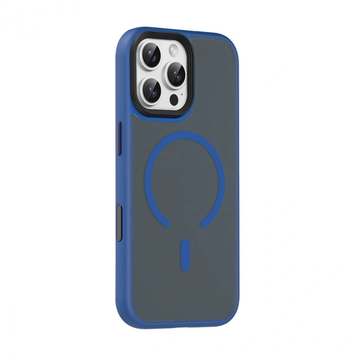 MARSİLYAN™-  Apple İphone 16 Pro Max Megane Magsafe Kapak - Lacivert