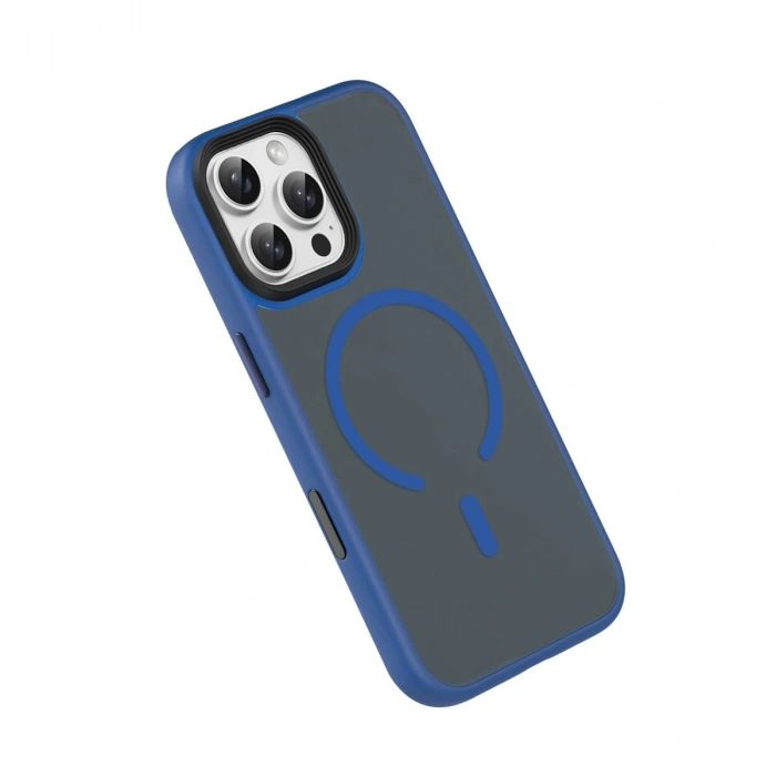 MARSİLYAN™-  Apple İphone 16 Pro Max Megane Magsafe Kapak - Lacivert