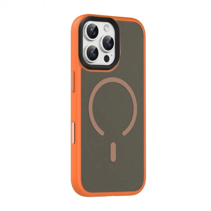 MARSİLYAN™-  Apple İphone 16 Pro Max Megane Magsafe Kapak - Turuncu