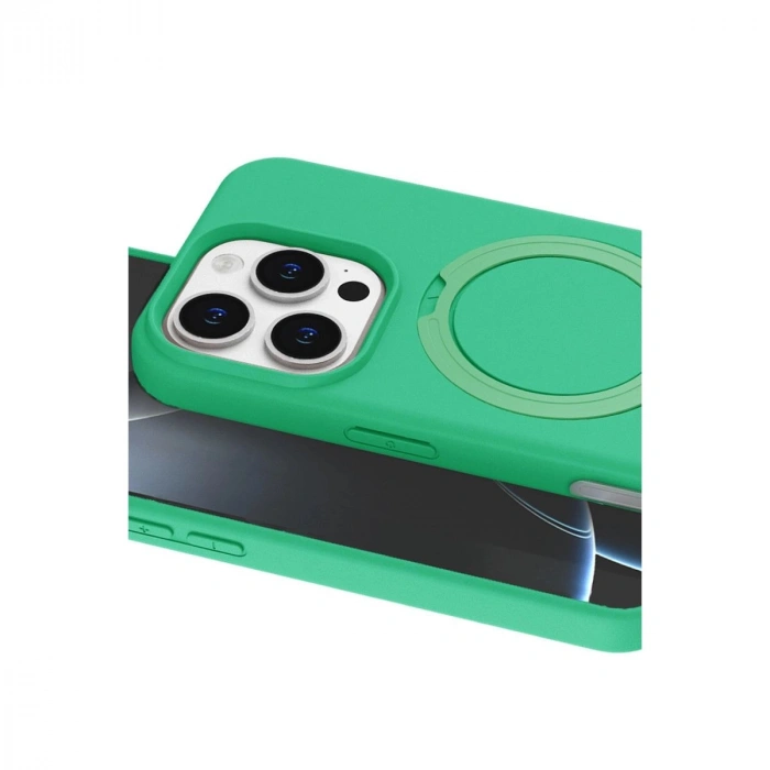 MARSİLYAN™- Apple İphone 16 Pro Max Regal Magsafe Standlı Kapak - Yeşil