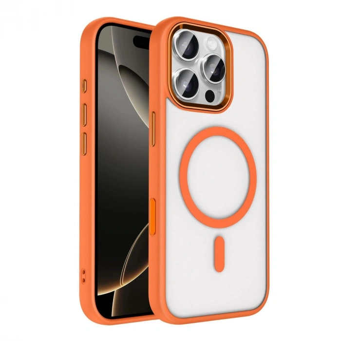 MARSİLYAN™-  Apple İphone 16 Pro Max Terea Magsafe Kapak - Turuncu