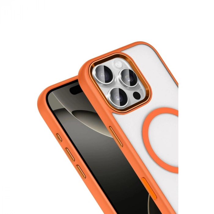 MARSİLYAN™-  Apple İphone 16 Pro Max Terea Magsafe Kapak - Turuncu