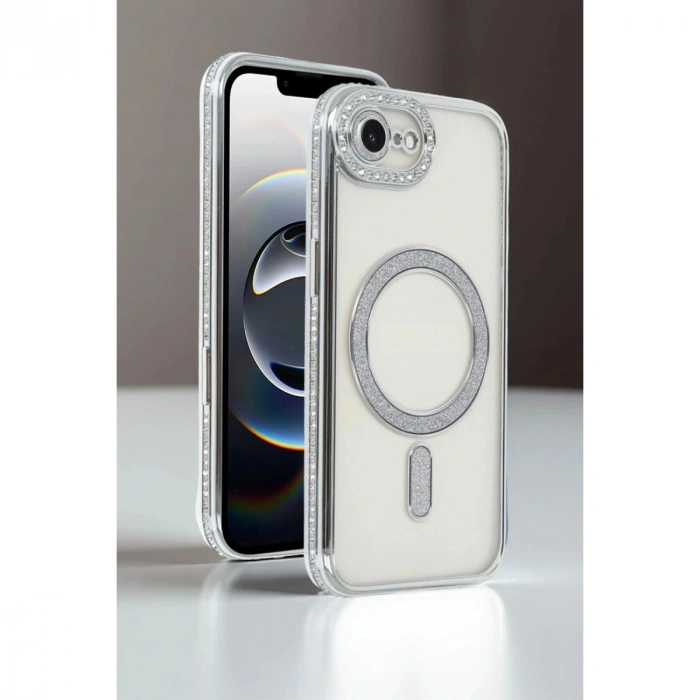 MARSİLYAN™- Apple İphone 16e Joke Simli Magneticsafe Kılıf - Siyah