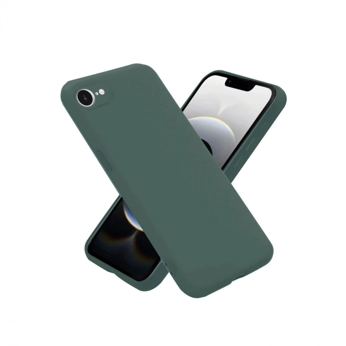 MARSİLYAN™- Apple İphone 16e Kılıf First Silikon - Koyu Yeşil