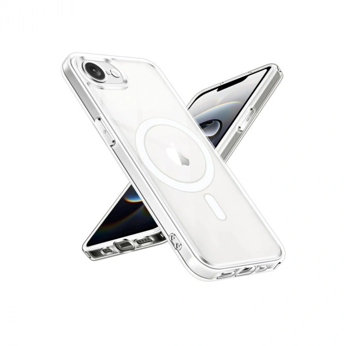 MARSİLYAN™- Apple İphone 16e Kılıf Magneticsafe Şeffaf Silikon - Şeffaf