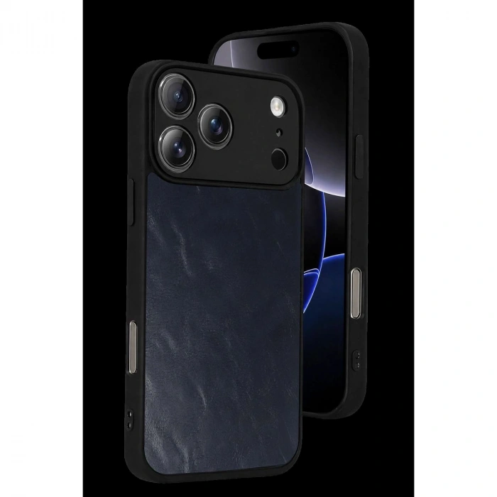 MARSİLYAN™- Apple İphone 17 Pro Aras Deri Kapak - Lacivert
