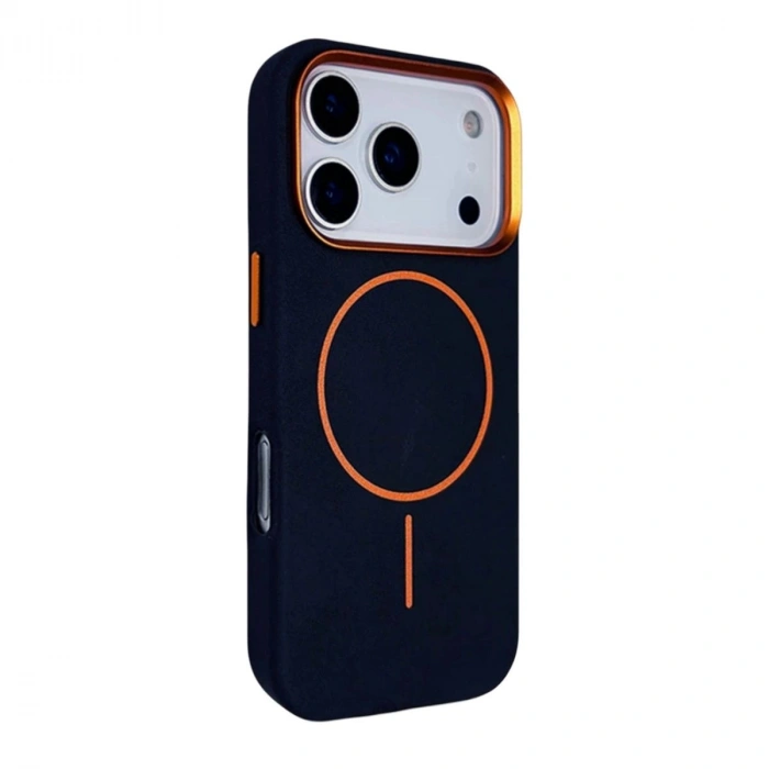MARSİLYAN™-  Apple İphone 17 Pro Max Luno Deri Magsafe Kapak - Mavi
