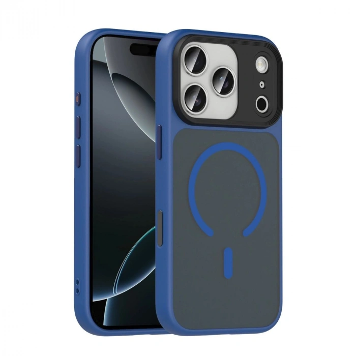 MARSİLYAN™-  Apple İphone 17 Pro Max Megane Magsafe Kapak - Lacivert