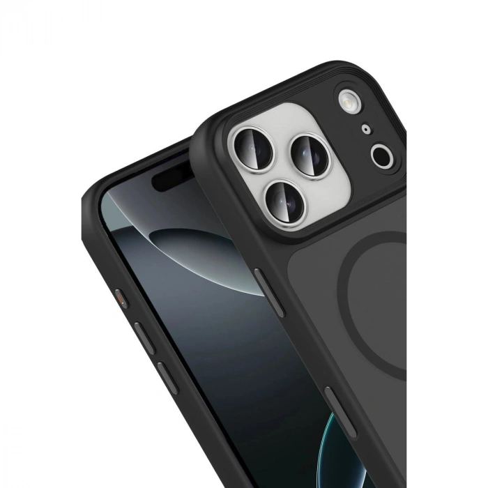 MARSİLYAN™-  Apple İphone 17 Pro Max Megane Magsafe Kapak - Siyah