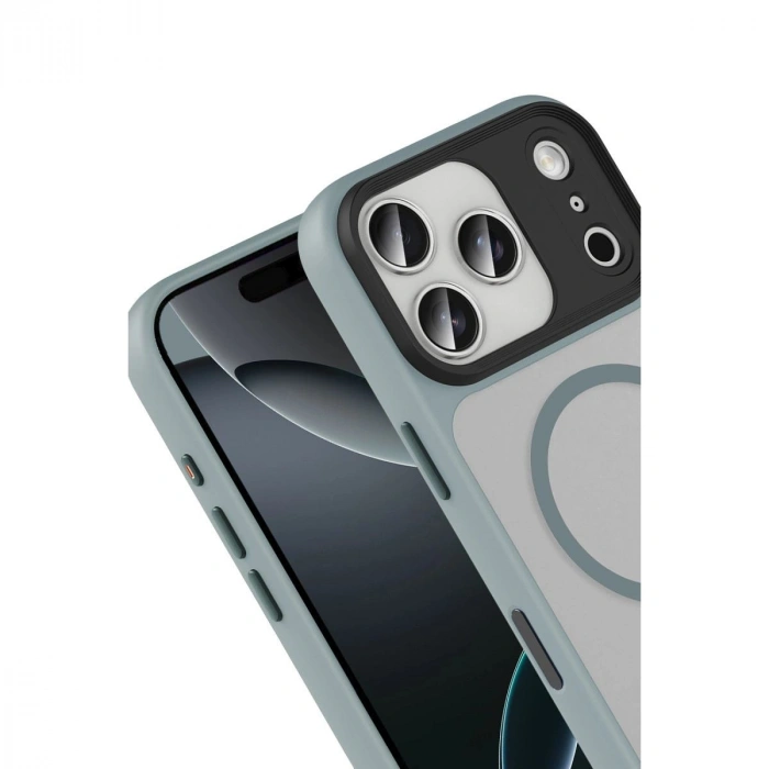 MARSİLYAN™-  Apple İphone 17 Pro Max Megane Magsafe Kapak - Titan Gri