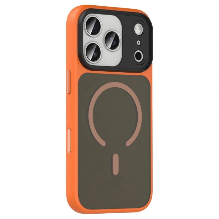 MARSİLYAN™-  Apple İphone 17 Pro Max Megane Magsafe Kapak - Turuncu