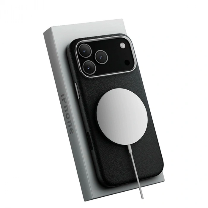 MARSİLYAN™-  Apple İphone 17 Pro Max Wonder Deri Magsafe Kapak - Siyah