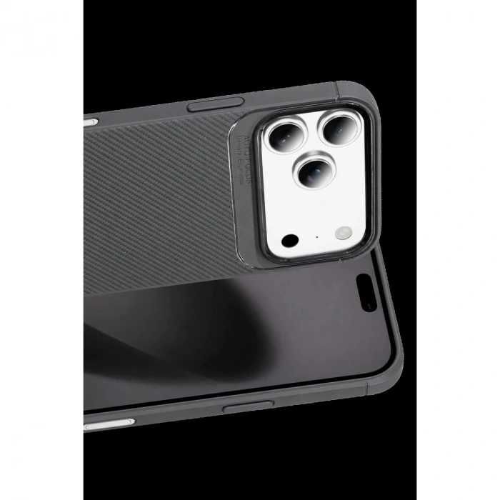 MARSİLYAN™-  Apple İphone 18 Pro Auto Focus Karbon Kapak - Gri