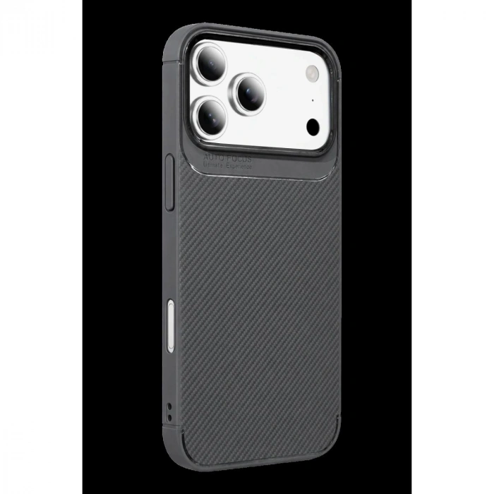 MARSİLYAN™-  Apple İphone 18 Pro Auto Focus Karbon Kapak - Gri