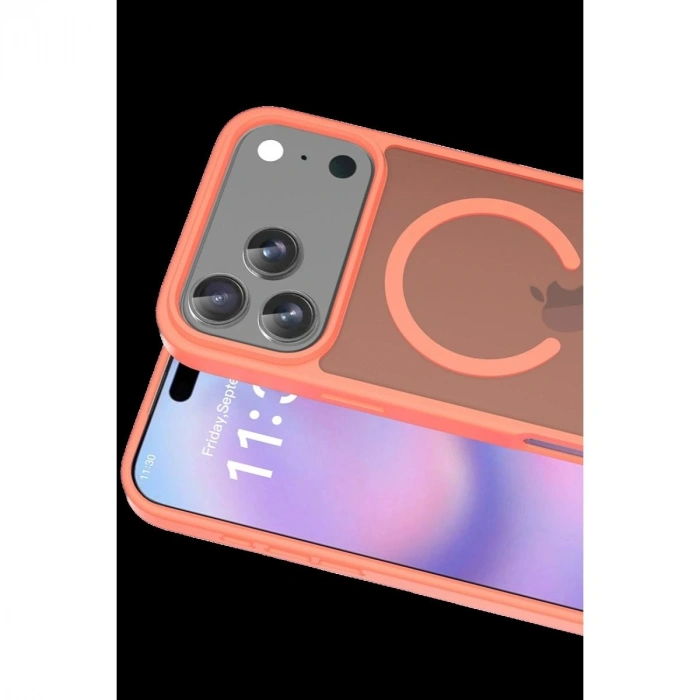 MARSİLYAN™-  Apple İphone 18 Pro Jota Magsafe Kapak - Turuncu