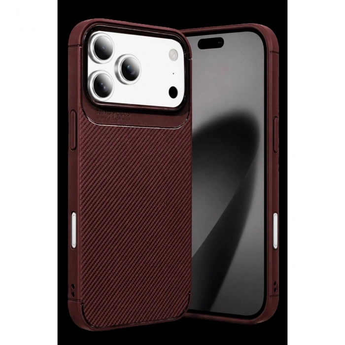 MARSİLYAN™-  Apple İphone 18 Pro Max Auto Focus Karbon Kapak - Bordo