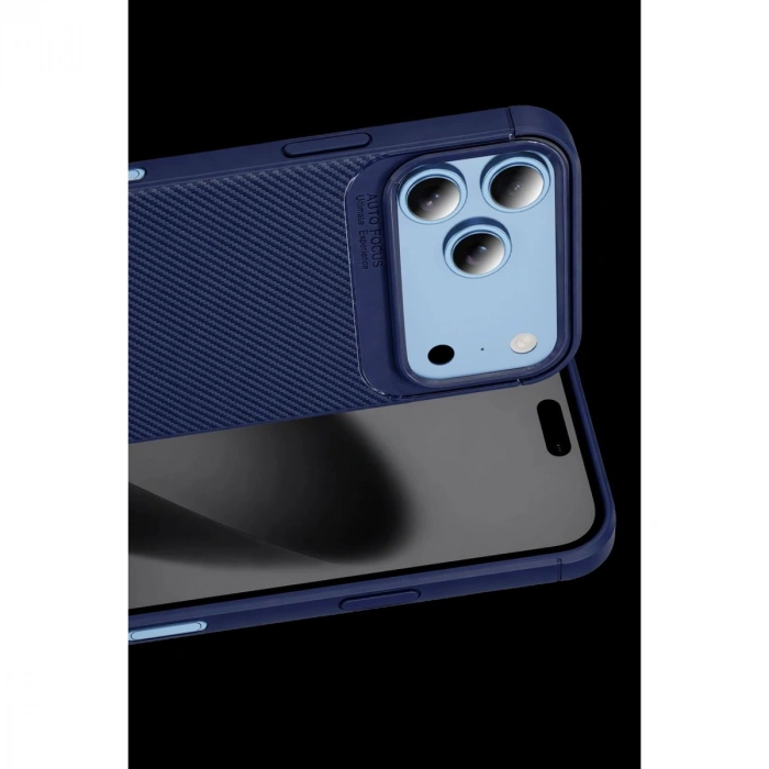 MARSİLYAN™-  Apple İphone 18 Pro Max Auto Focus Karbon Kapak - Lacivert