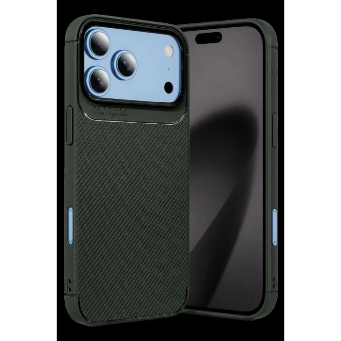 MARSİLYAN™-  Apple İphone 18 Pro Max Auto Focus Karbon Kapak - Yeşil
