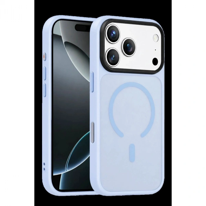 MARSİLYAN™-  Apple İphone 18 Pro Max Megane Magsafe Kapak - Sierra Blue