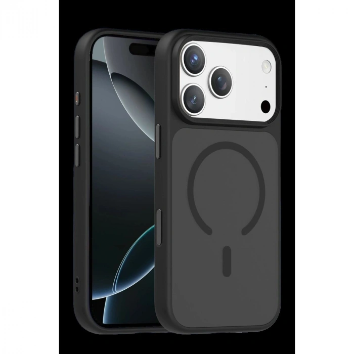 MARSİLYAN™-  Apple İphone 18 Pro Max Megane Magsafe Kapak - Siyah