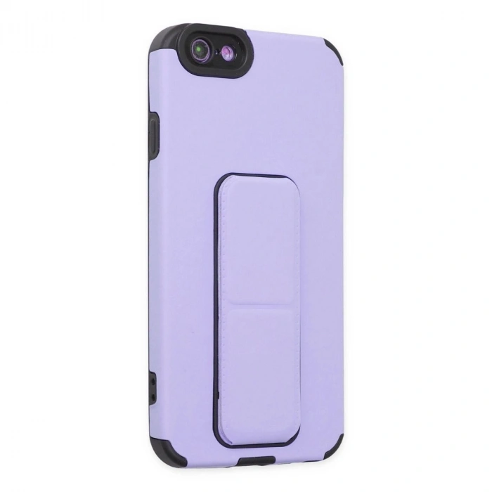 MARSİLYAN™- Apple İphone 6 Kılıf Mega Standlı Silikon - Lila
