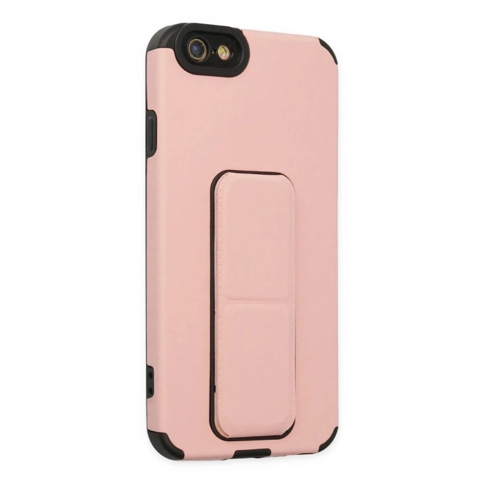 MARSİLYAN™- Apple İphone 6 Kılıf Mega Standlı Silikon - Pudra