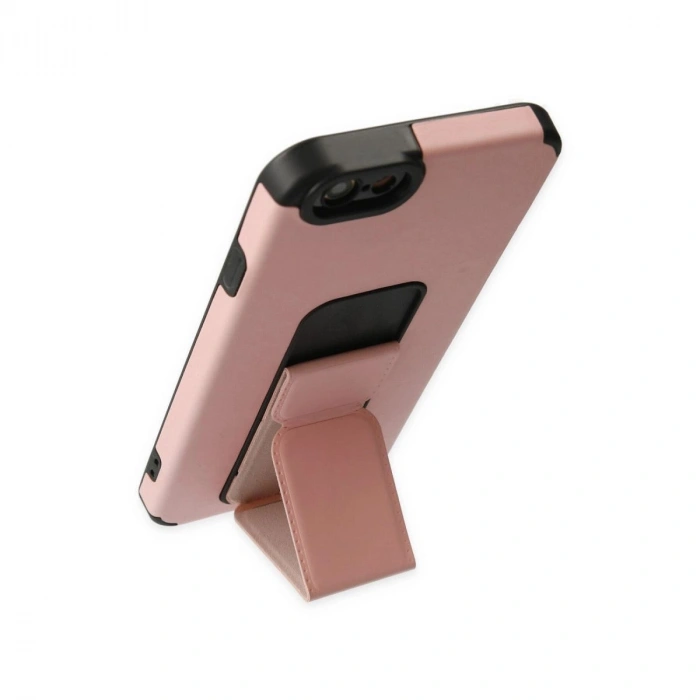 MARSİLYAN™- Apple İphone 6 Kılıf Mega Standlı Silikon - Pudra