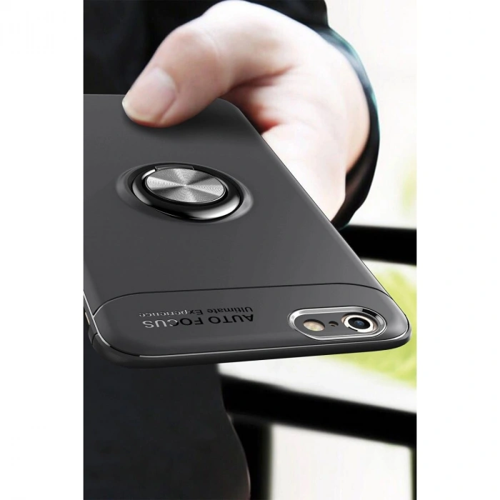 MARSİLYAN™- Apple İphone 6 Kılıf Range Yüzüklü Silikon - Kırmızı