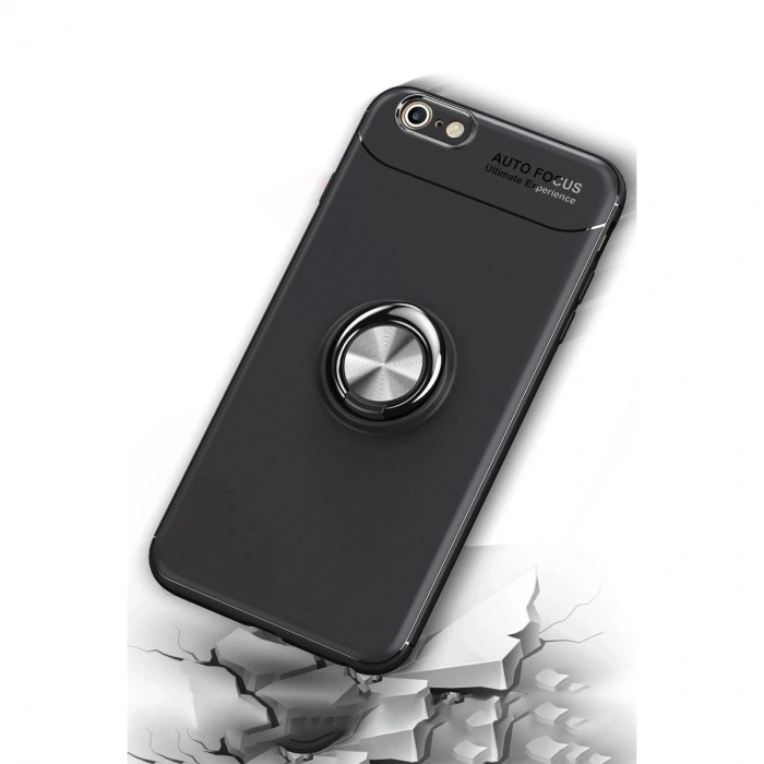 MARSİLYAN™- Apple İphone 6 Kılıf Range Yüzüklü Silikon - Kırmızı
