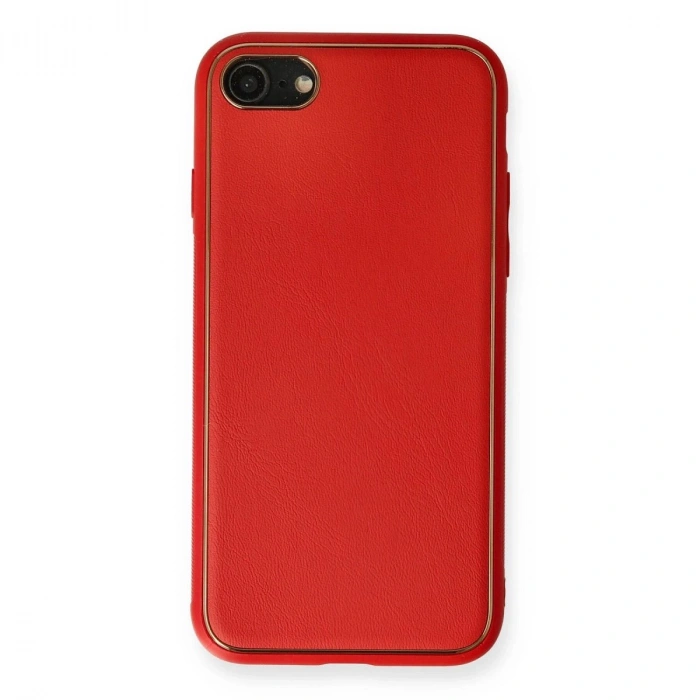 MARSİLYAN™- Apple İphone 7 Kılıf Coco Deri Silikon Kapak - Kırmızı