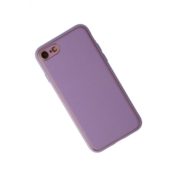MARSİLYAN™- Apple İphone 7 Kılıf Coco Deri Silikon Kapak - Lila