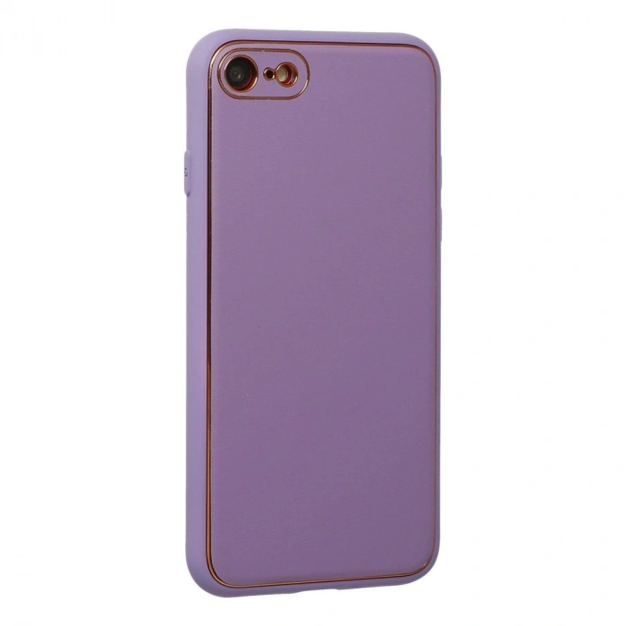 MARSİLYAN™- Apple İphone 7 Kılıf Coco Deri Silikon Kapak - Lila